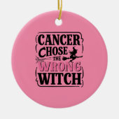 Kanker koos de verkeerde heks Halloween bewustzijn Keramisch Ornament (Voorkant)