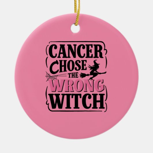 Kanker koos de verkeerde heks Halloween bewustzijn Keramisch Ornament (Voorkant)