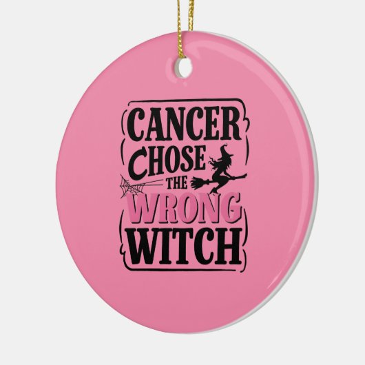 Kanker koos de verkeerde heks Halloween bewustzijn Keramisch Ornament (Links)