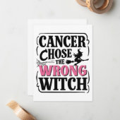 Kanker koos de verkeerde heks Halloween bewustzijn Notitiekaartje (Voorkant / Achterkant in situ)