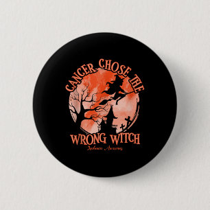 Kanker koos de verkeerde heks Oranje Leukemie Kank Ronde Button 5,7 Cm