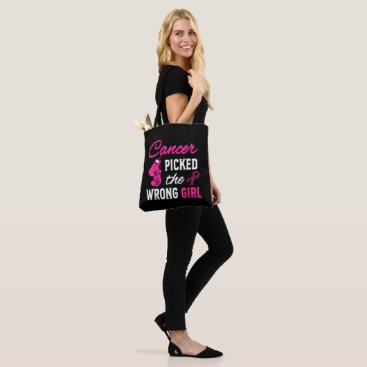 Kanker koos de verkeerde meid bewustzijn tote bag (Op model)