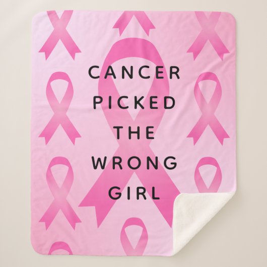 Kanker koos het verkeerde meisje roze citaat sherpa deken (Voorkant)