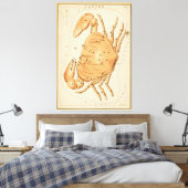Kanker krab - teken van het Afbeelding van de die Canvas Afdruk (Insitu (Slaapkamer))