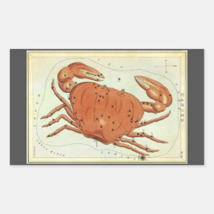 Kanker Kreeft Antieke Constellatie, Urania's Spieg Rechthoekige Sticker