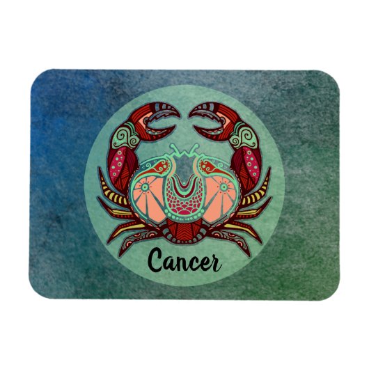 Kanker Kreeft Retro Badge Magneet (Horizontaal)