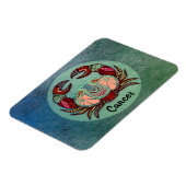 Kanker Kreeft Retro Badge Magneet (Linkerzijde)