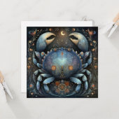 Kanker Kreeft Sterrenbeeld Astrologie Hemelse Verj Kaart (Voorkant / Achterkant in situ)