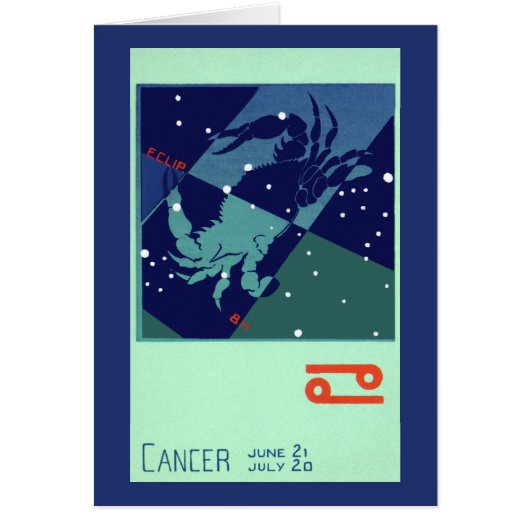Kanker Kreeft Sterrenbeeld Vintage Zodiac Astrolog (Voorkant)
