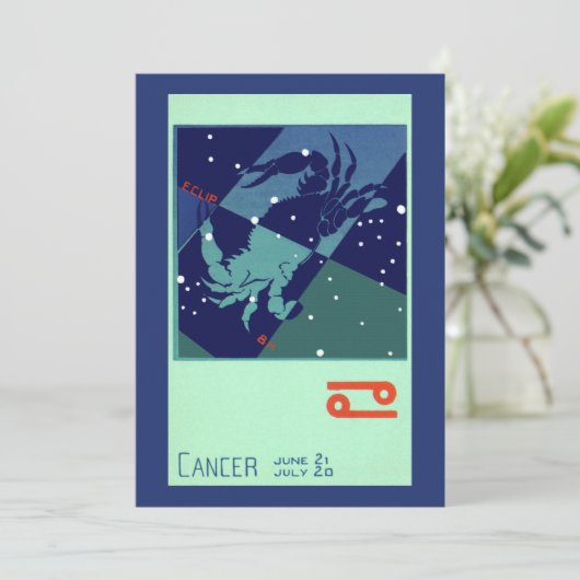 Kanker Kreeft Sterrenbeeld Vintage Zodiac Astrolog (Staand voorkant)
