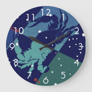 Kanker Kreeft Sterrenbeeld Vintage Zodiac Astrolog Grote Klok
