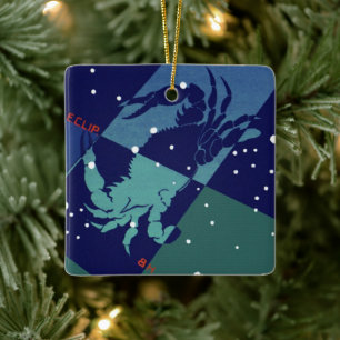 Kanker Kreeft Sterrenbeeld Vintage Zodiac Astrolog Keramisch Ornament