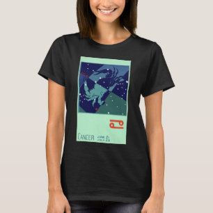 Kanker Kreeft Sterrenbeeld Vintage Zodiac Astrolog T-shirt