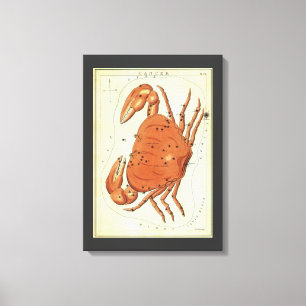 Kanker Kreeft Vintage Constellatie, Urania's Spieg Canvas Afdruk