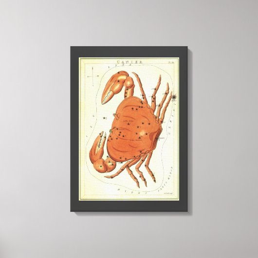 Kanker Kreeft Vintage Constellatie, Urania's Spieg Canvas Afdruk (Voorkant)