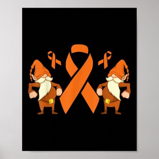 Kanker Krijger Dwerg Oranje Lint Leukemie Bewustzi Poster (Voorkant)