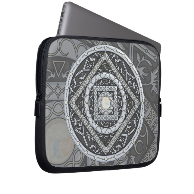 Kanker Mandala Laptop Hoesje Sleeve (Voorkant Rechts)