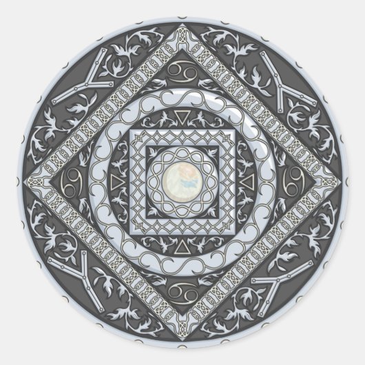 Kanker Mandala-Sticker Ronde Sticker (Voorkant)