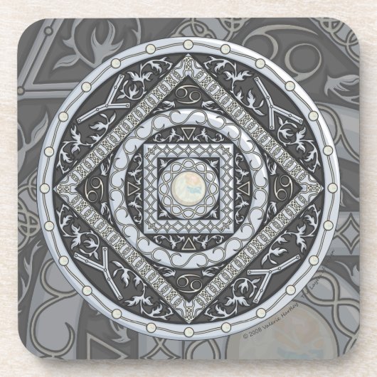 Kanker Mandala Vierkante Onderzetter (Voorkant)