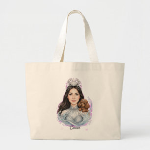 Kanker Meisje met Poodle – Zodiac Horoscoop Grote Tote Bag