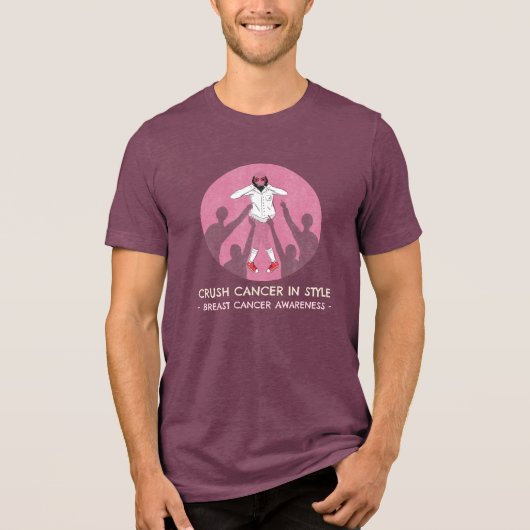 Kanker met Stijl Verslaan Tri-Blend Shirt (Voorkant)