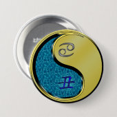 Kanker & Metaal Os Ronde Button 7,6 Cm (Voorkant /achterkant)