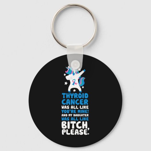Kanker mijn dochter, citeer Unicorn Sleutelhanger (Voorkant)