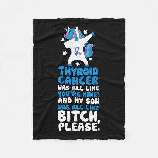 Kanker mijn zoon, citeer Unicorn Fleece Deken (Voorkant)