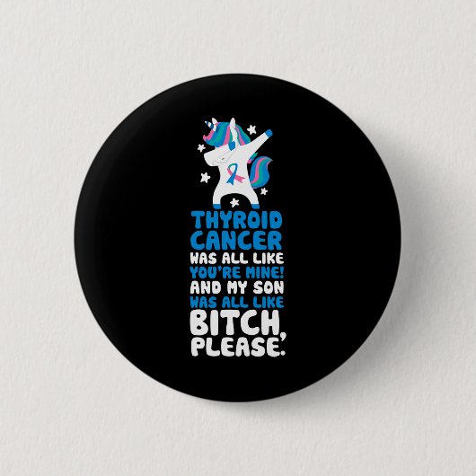 Kanker mijn zoon, citeer Unicorn Ronde Button 5,7 Cm (Voorkant)