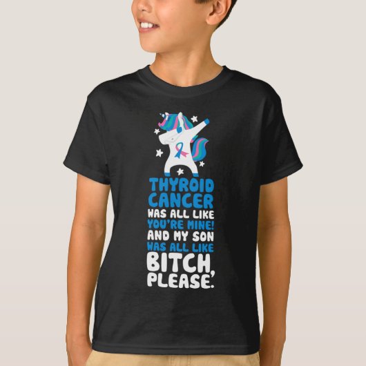 Kanker mijn zoon, citeer Unicorn T-shirt (Voorkant)