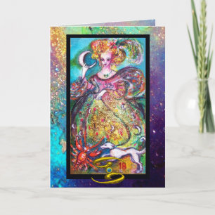 KANKER, MOON LADY, TAROT ASTROLOGY ZODIAC BIRTHDAY KAART