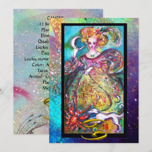 KANKER, MOON LADY, TAROT ASTROLOGY ZODIAC BIRTHDAY KAART