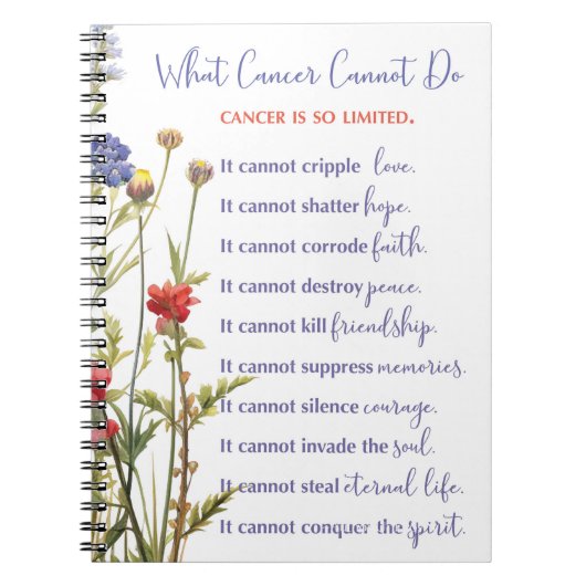 Kanker Ondersteuning Aanmoediging Wildbloemen Notitieboek (Voorkant)