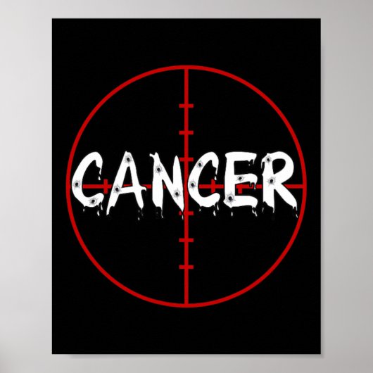 Kanker op het kruisbeeld Versla Kanker Pistool Poster (Voorkant)