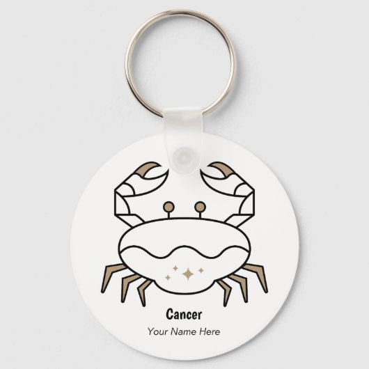 Kanker op krab verjaardag zwarte gouden zodiaan sleutelhanger (Voorkant)