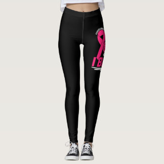 Kanker overlevende gelovigen familie roze en Whit Leggings