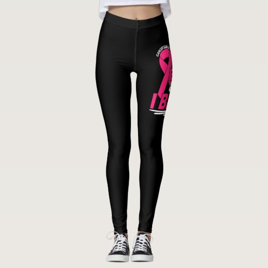 Kanker overlevende gelovigen familie roze en Whit Leggings (Voorkant)