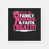 Kanker overlevende gelovigen familie roze en Whit Servet (Voorkant)