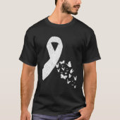 Kanker overlevende vlinder wit lint longkanker t-shirt (Voorkant)