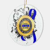 Kanker Overleving 23 Rectale kanker Keramisch Ornament (Links)