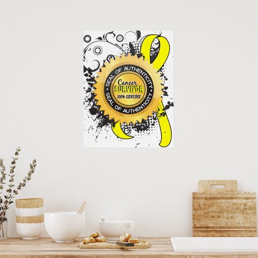 Kanker Overleving 23 Testiculaire kanker Poster (Keuken)