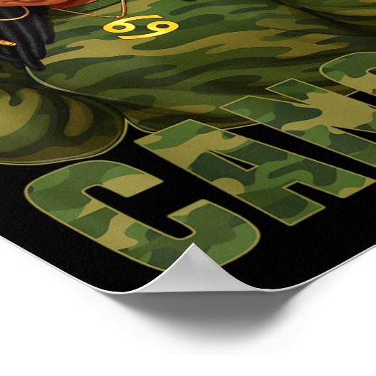 Kanker Queen Loc &#39;d Zwarte Vrouw Camo Zodiac S Poster (Hoek)