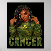 Kanker Queen Loc &#39;d Zwarte Vrouw Camo Zodiac S Poster (Voorkant)