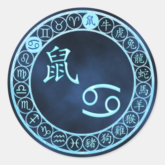 Kanker/rat Ronde Sticker (Voorkant)