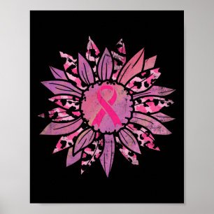 Kanker Roze Lint Zonnebloem Borstkanker Awareen Poster