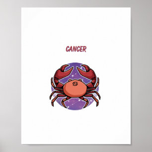 Kanker Roze, sterrenbeeld, sterrenbeeld afdruk Poster