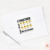 Kanker - samen zijn we sterker ronde sticker (Envelop)