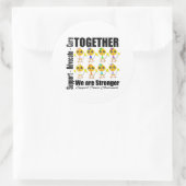 Kanker - samen zijn we sterker ronde sticker (Tas)