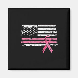Kanker Shirt Amerikaanse vlag borstkanker bewustzi Magneet