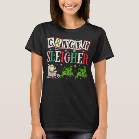 Kanker Sleigher Christmas Santa Leverkanker T-shirt (Voorkant)